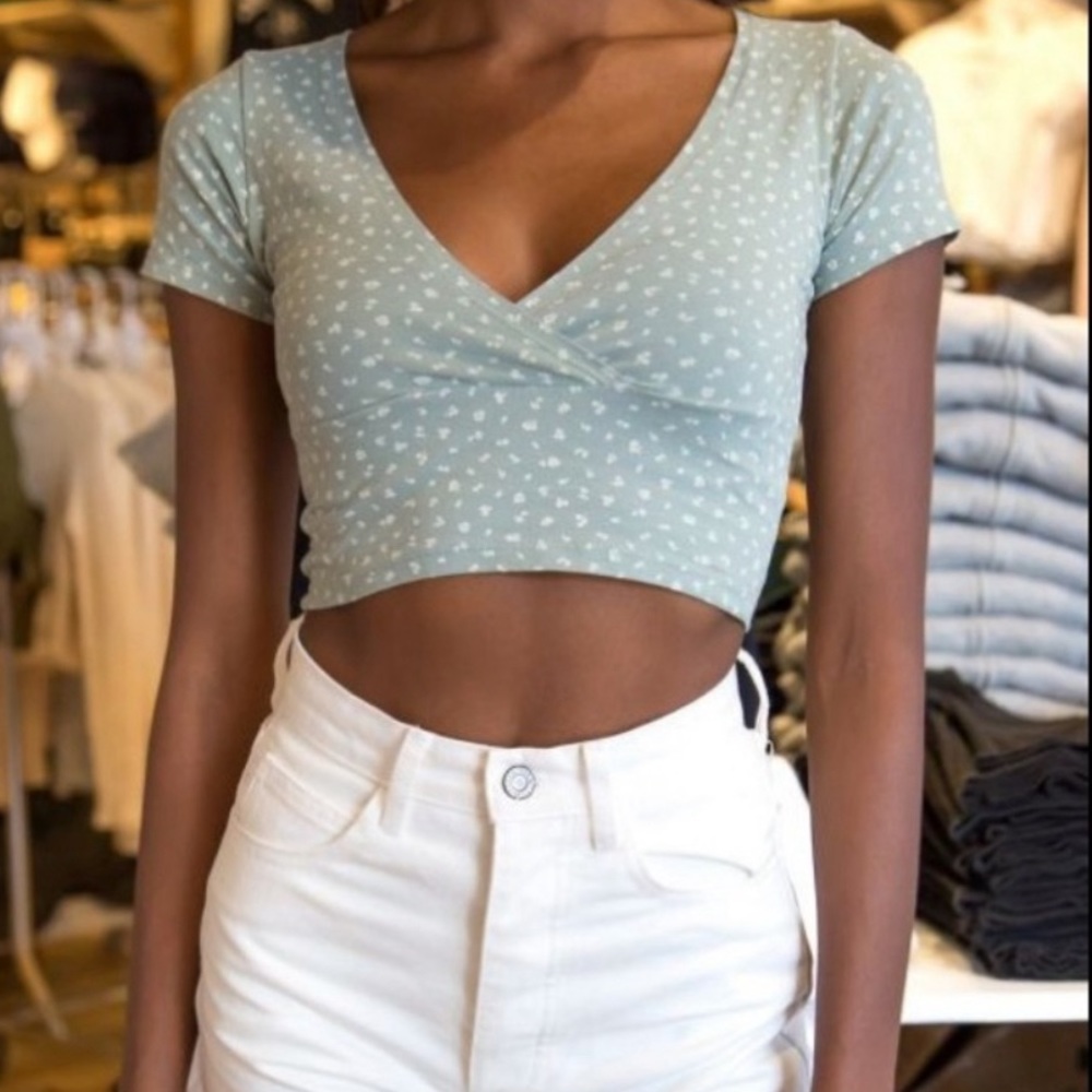 Brandy Melville Amara Sage Crop Top